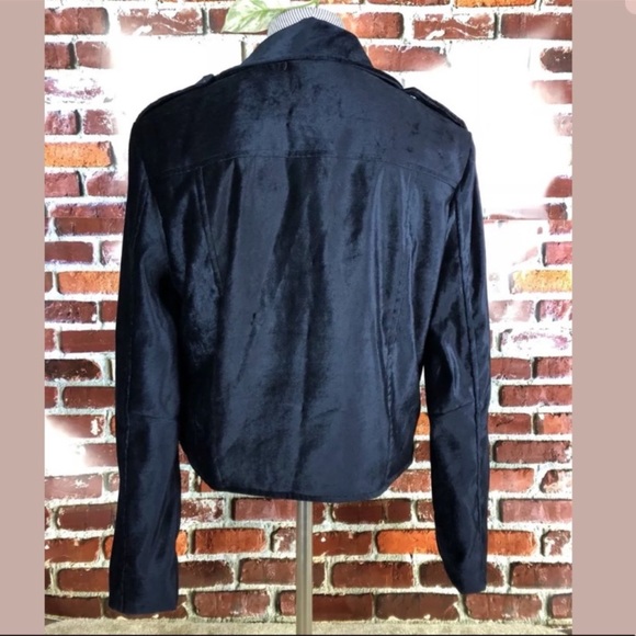 NWT Walter Baker New York Travis Jacket, Black Velvet Belted, US Small - Picture 6 of 8